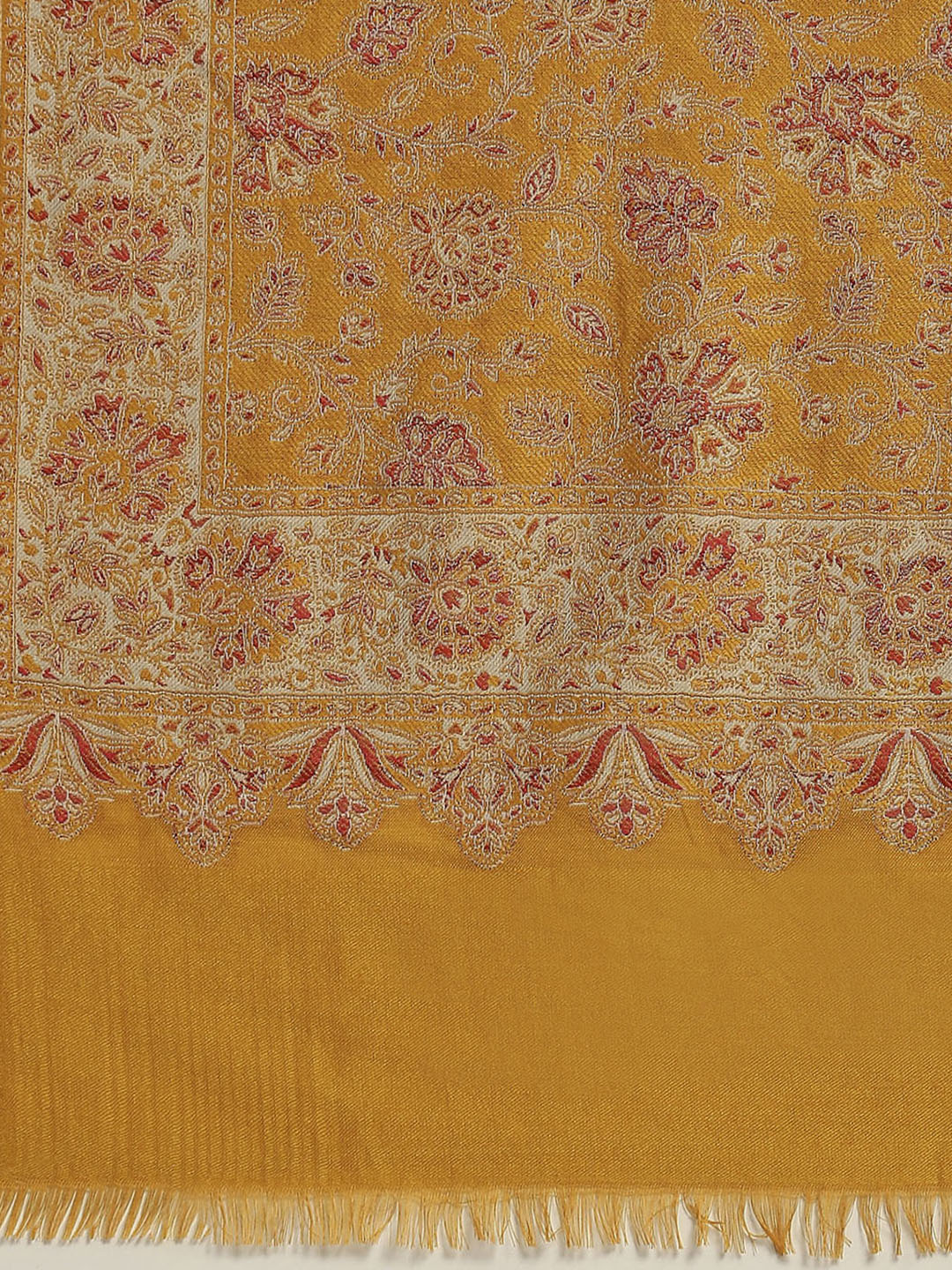 Women Mustard Self Design Shawl