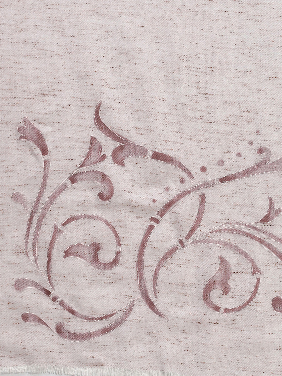 Women Cream Self Design Shawl