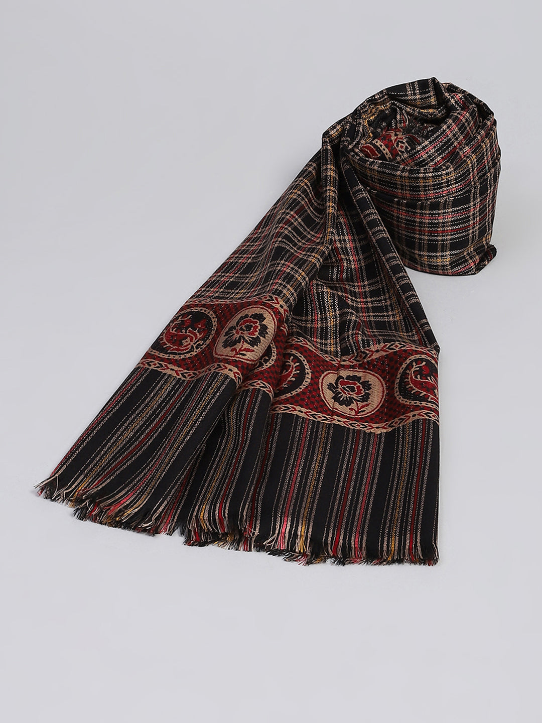 Women Multicolor Self Design Shawl