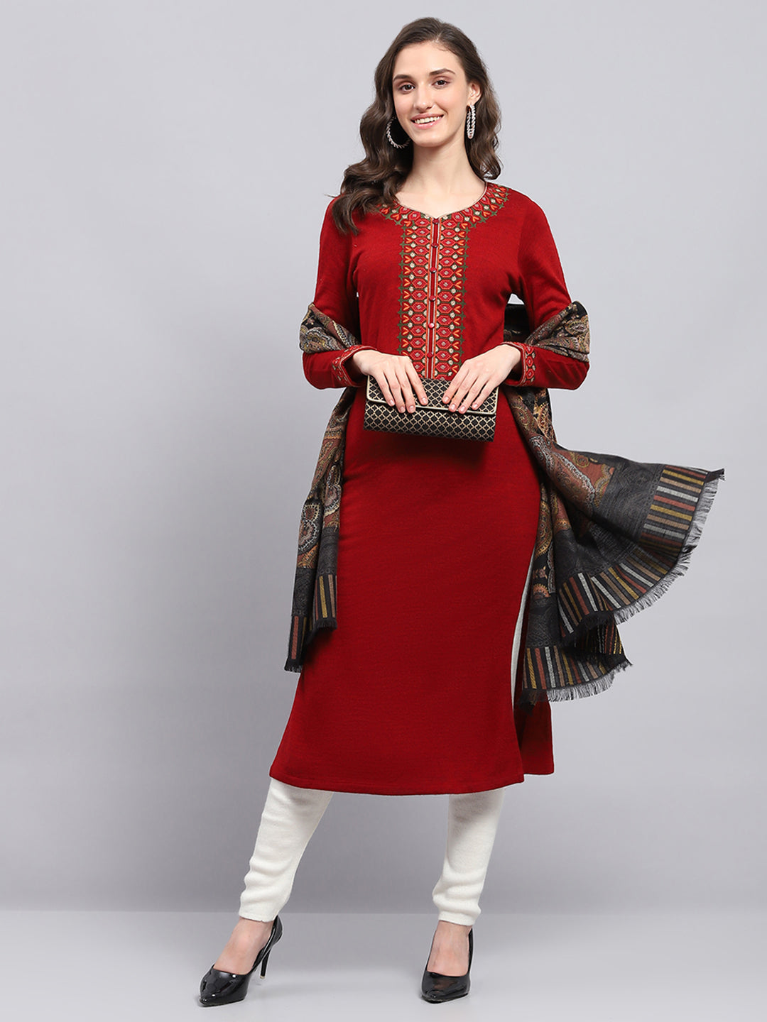 Women Multicolor Self Design Shawl