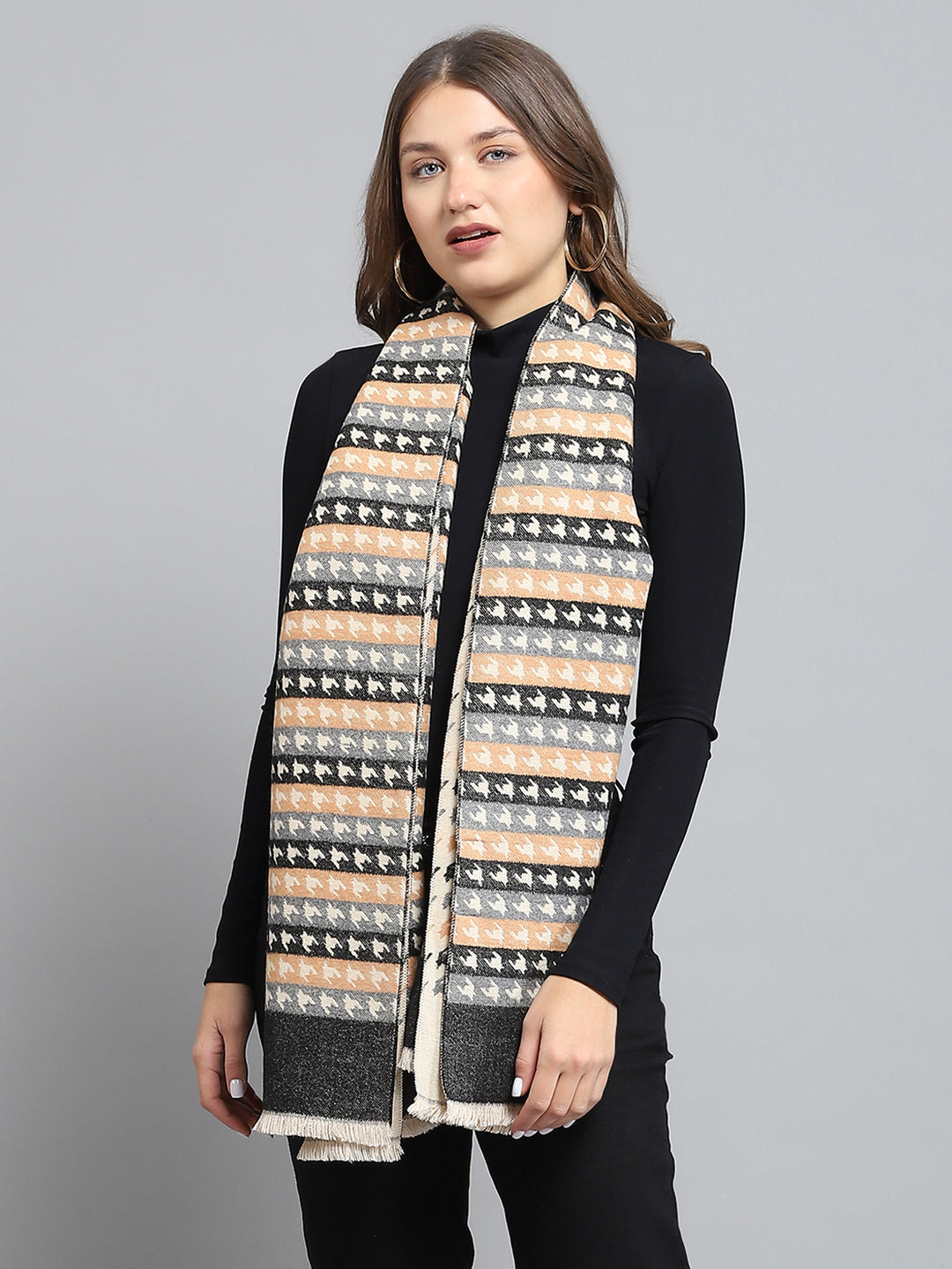 Women Multicolor Self Design Stole