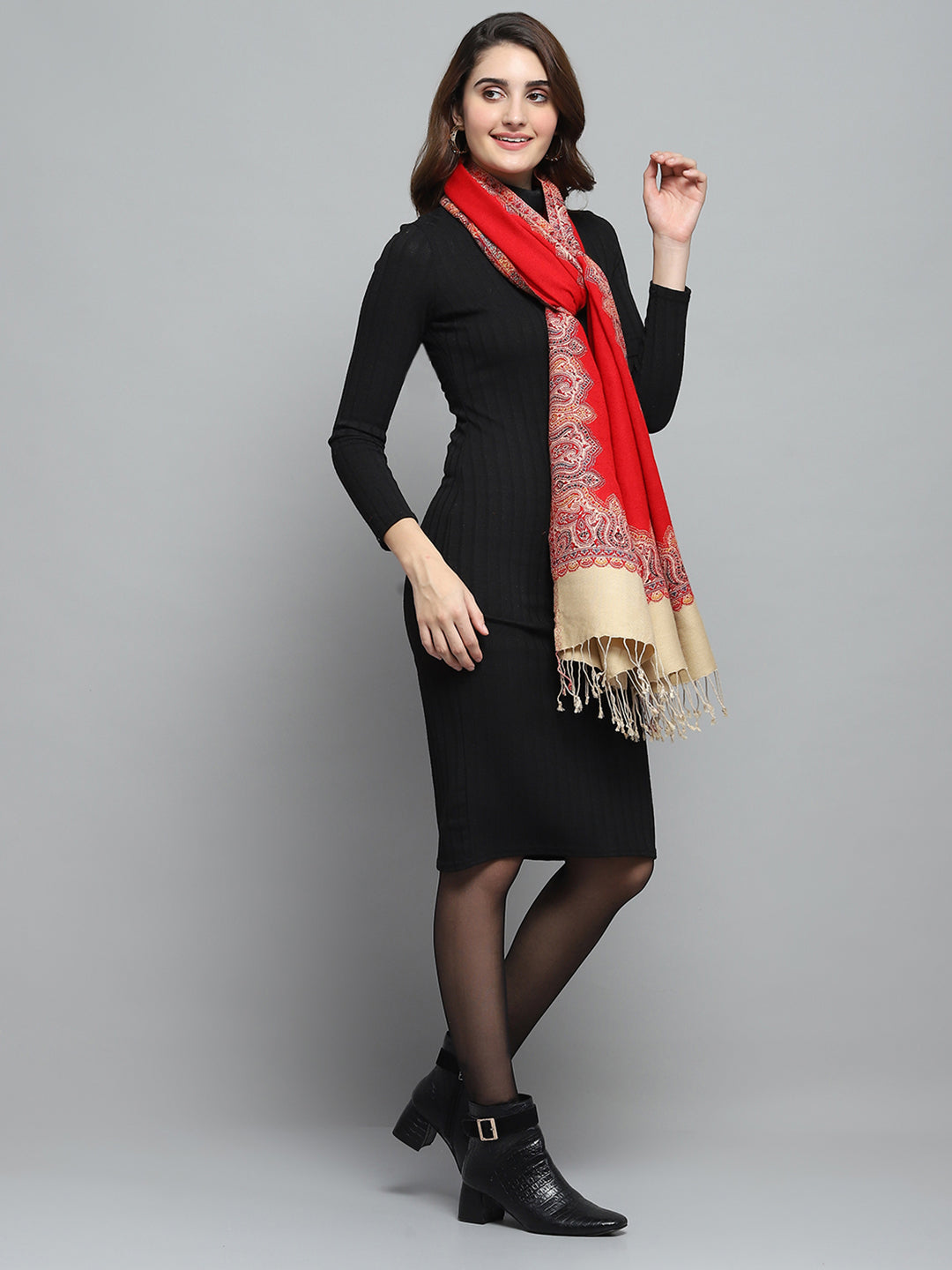 Women Multicolor Self Design Stole