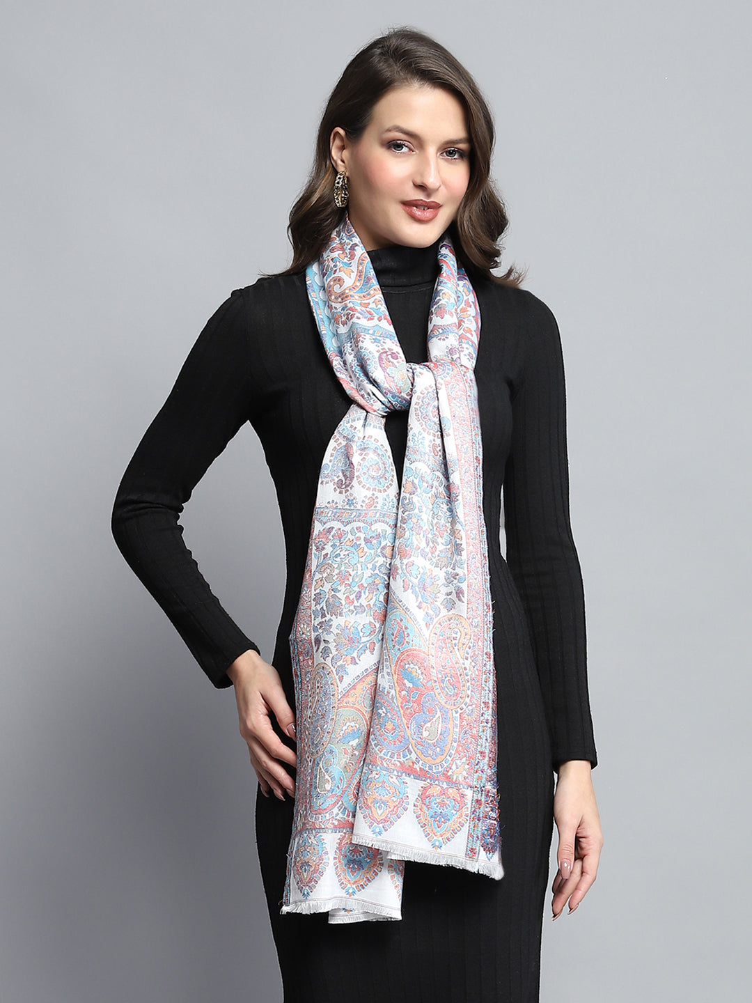 Women Multicolor Self Design Stole