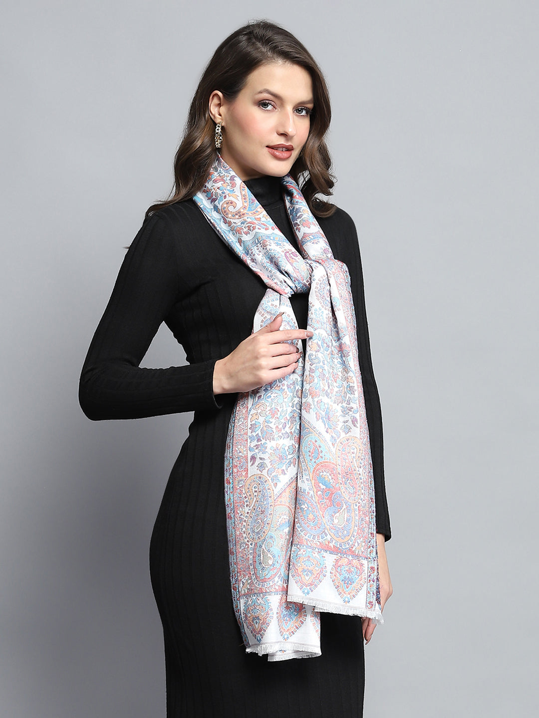 Women Multicolor Self Design Stole