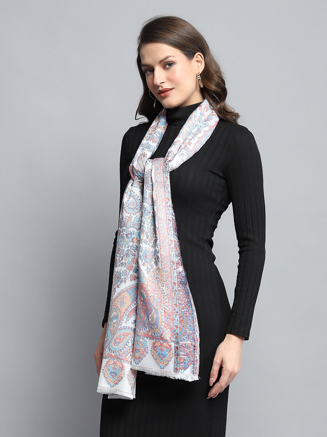 Women Multicolor Self Design Stole