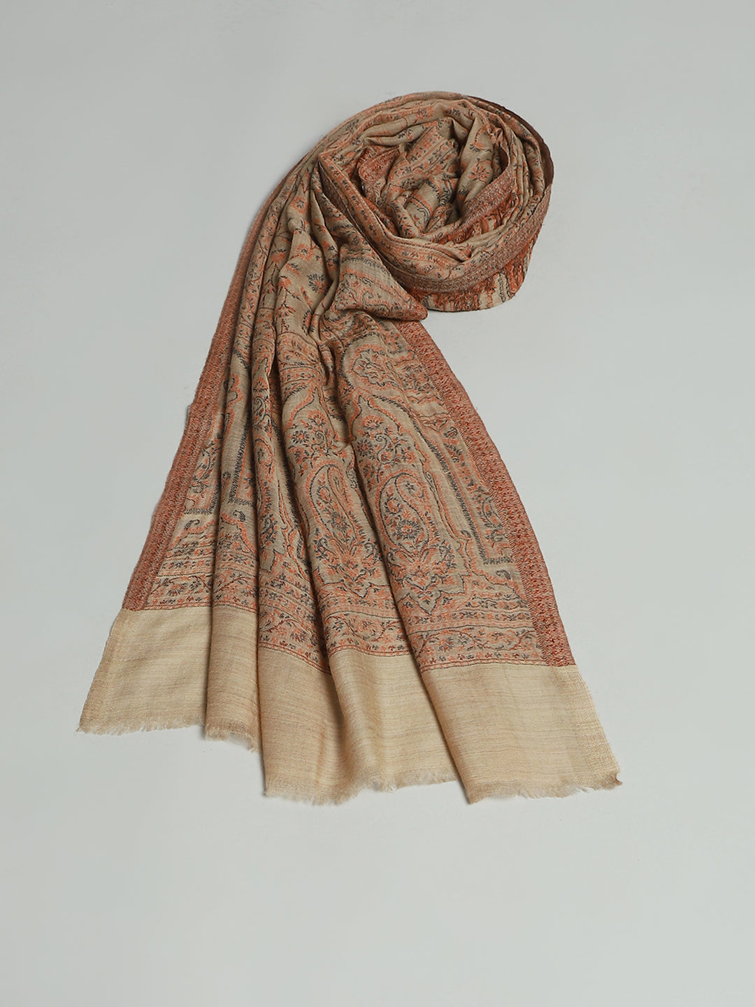 Women Brown Self Design Stole