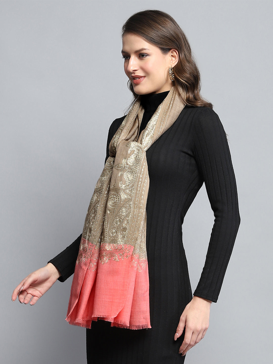 Women Multicolor Self Design Stole