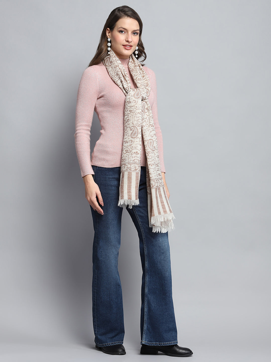 Women Multicolor Self Design Stole