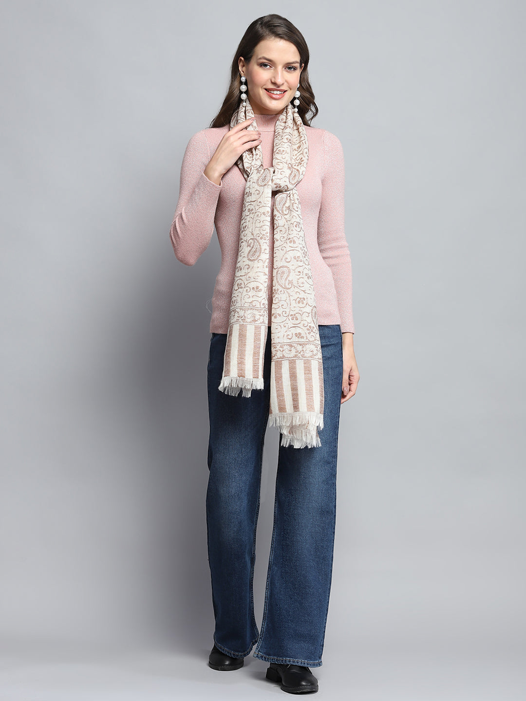 Women Multicolor Self Design Stole