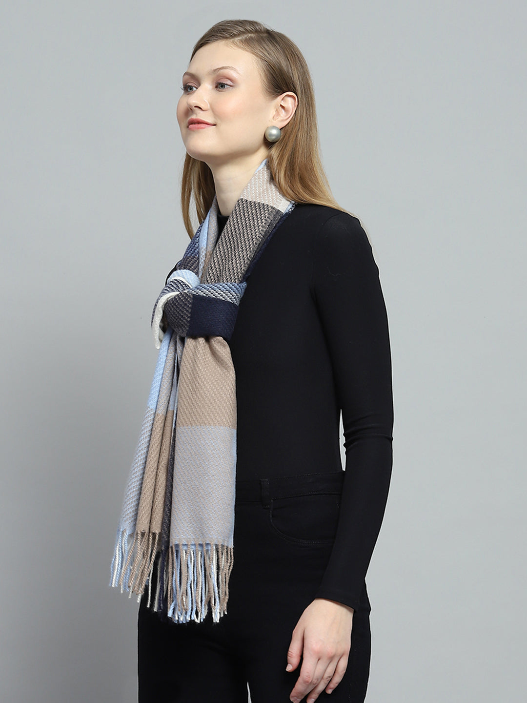 Women Multicolor Self Design Stole