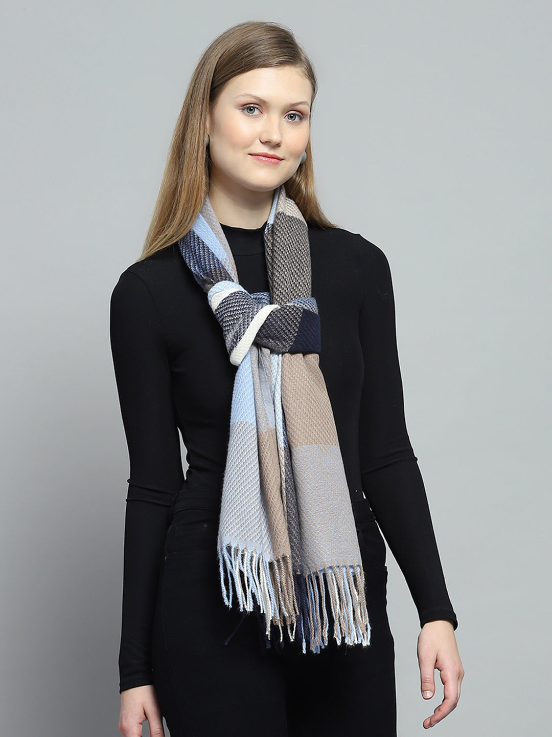 Women Multicolor Self Design Stole