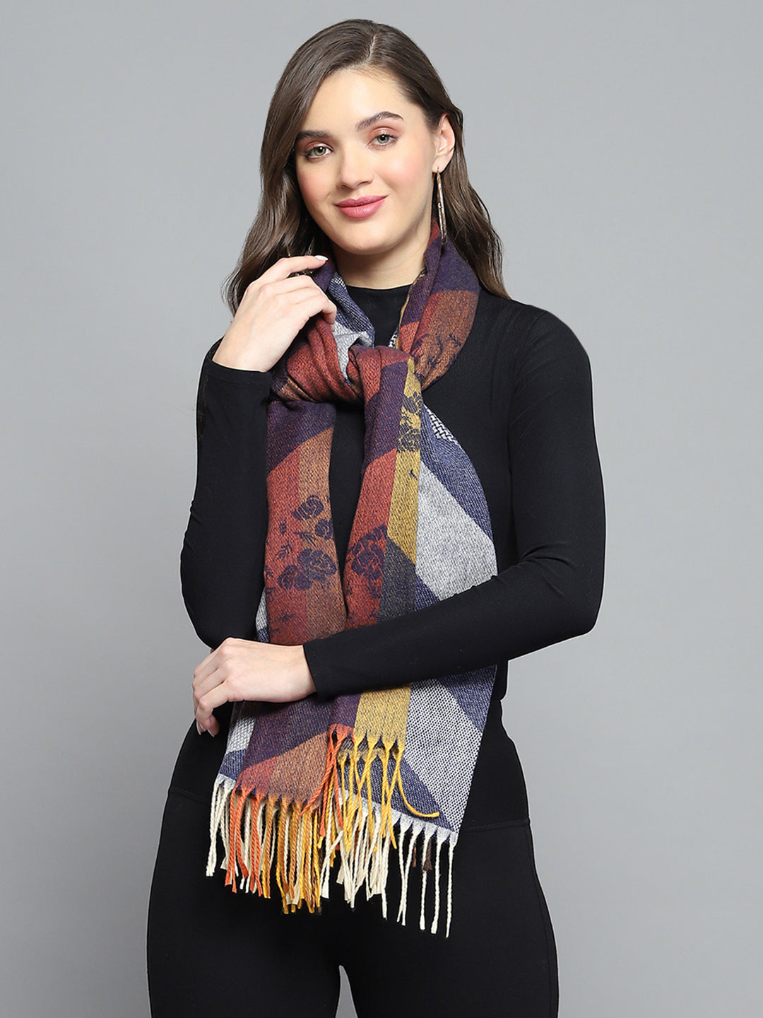 Buy Women Multicolor Self Design Stole Online in India - Monte Carlo