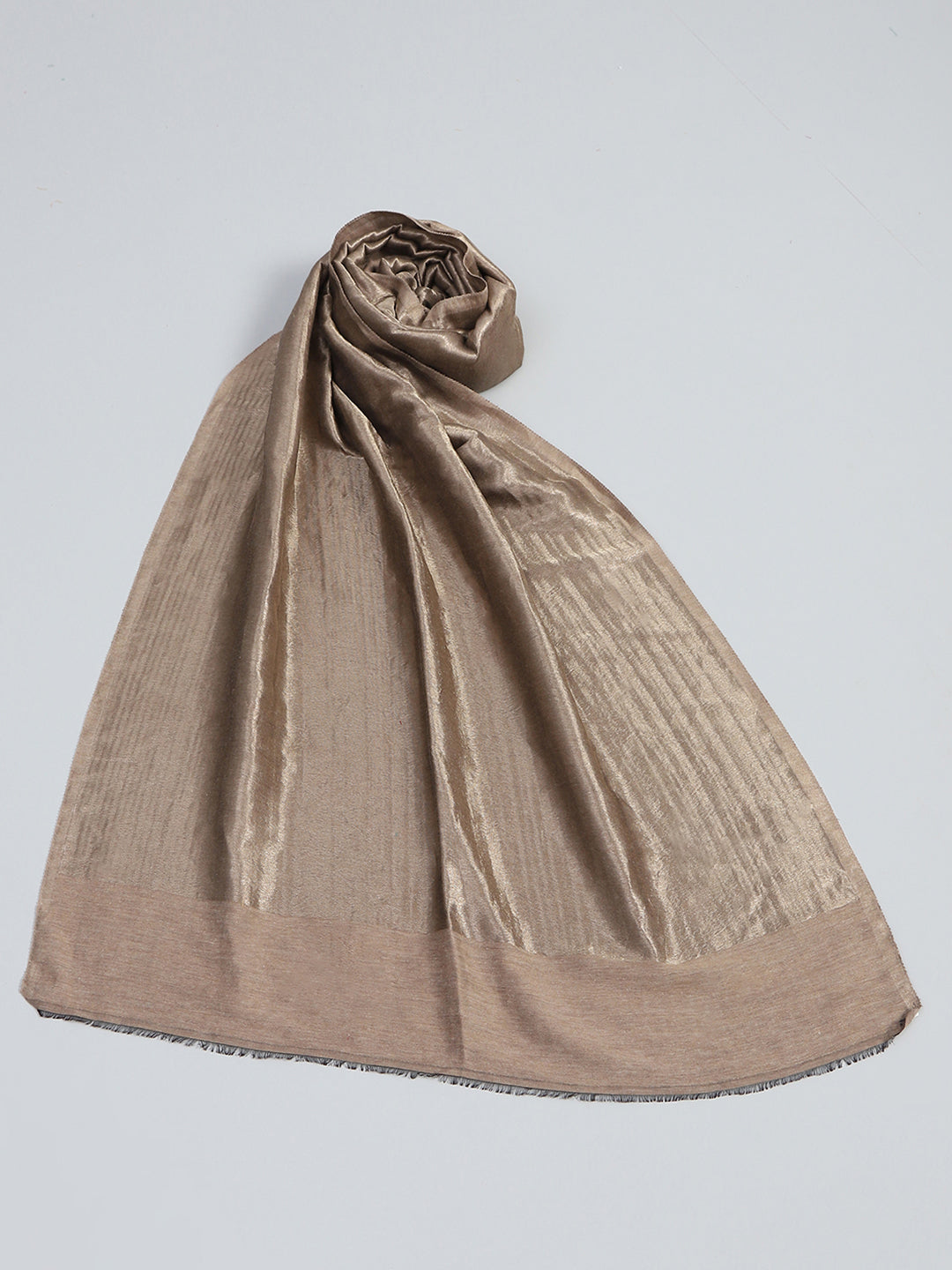 Women Beige Self Design Stole