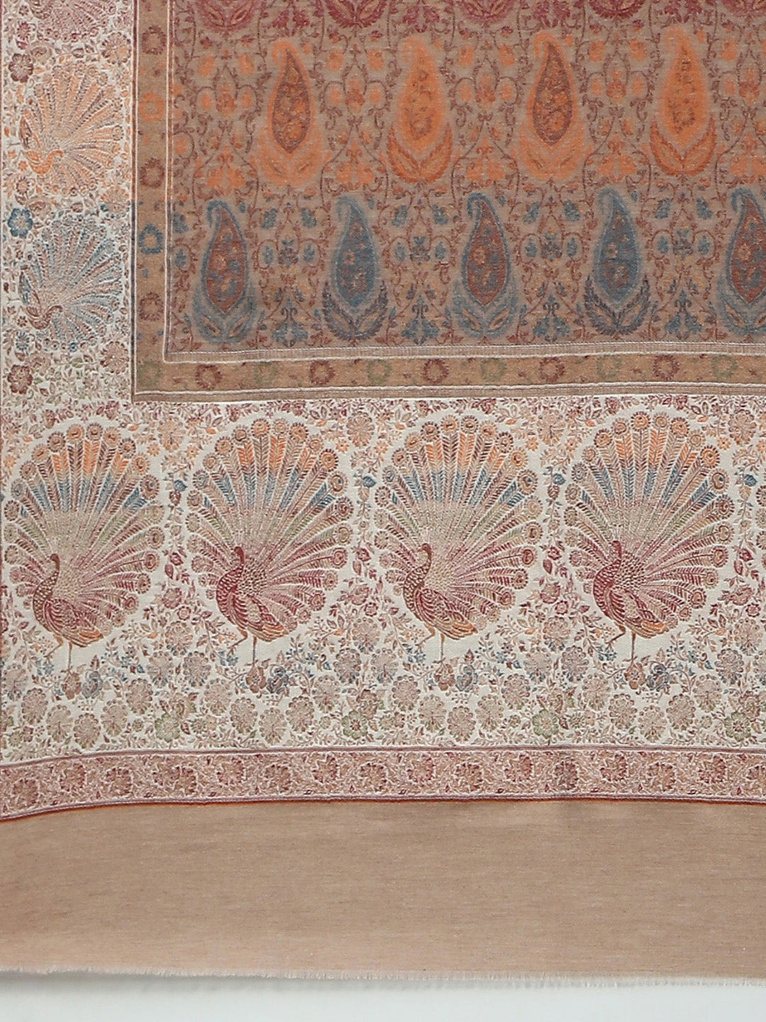 Women Beige Self Design Stole