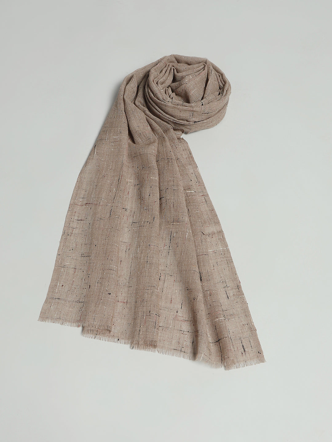 Women Brown Self Design Stole