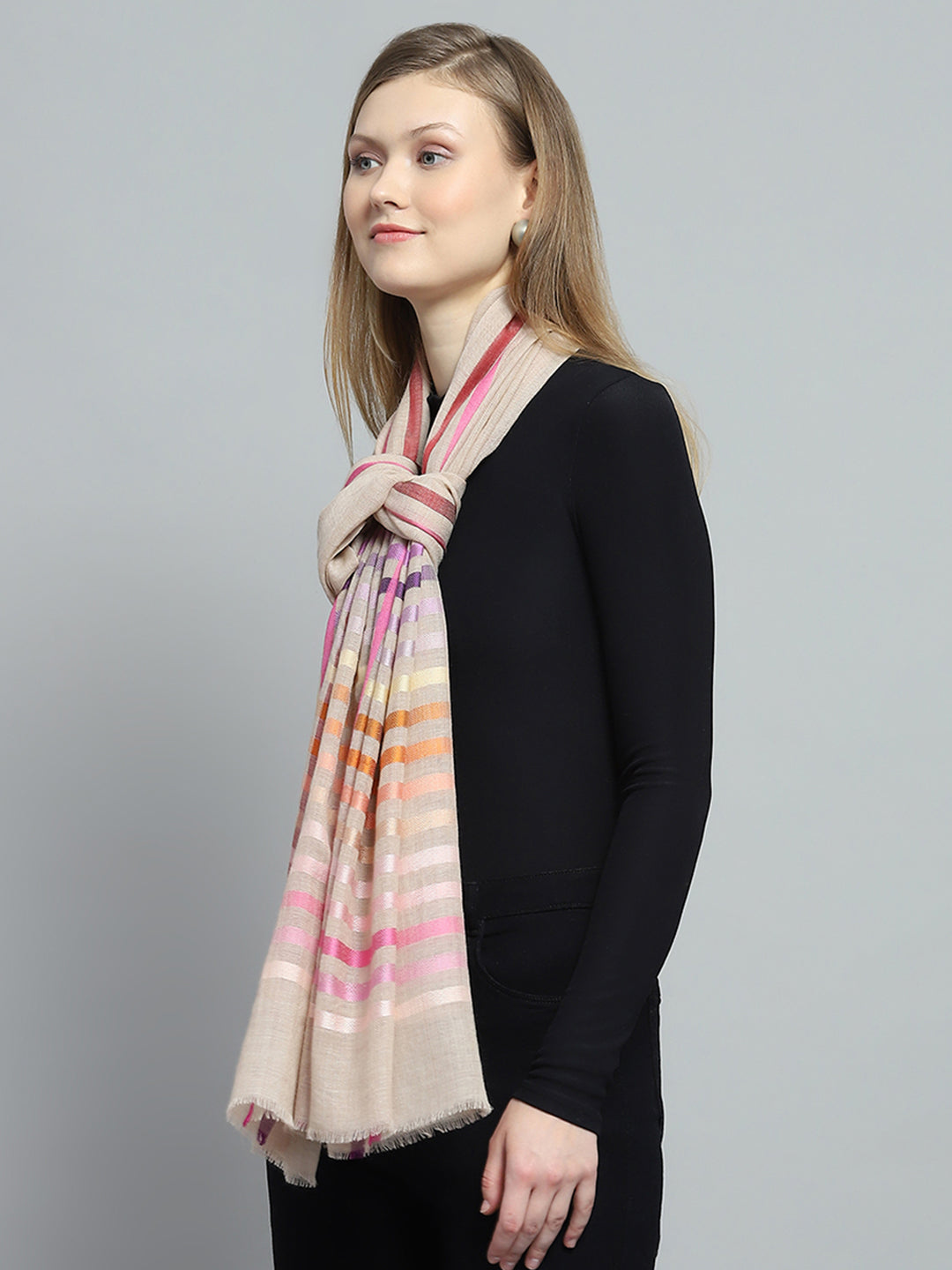 Women Multicolor Self Design Stole