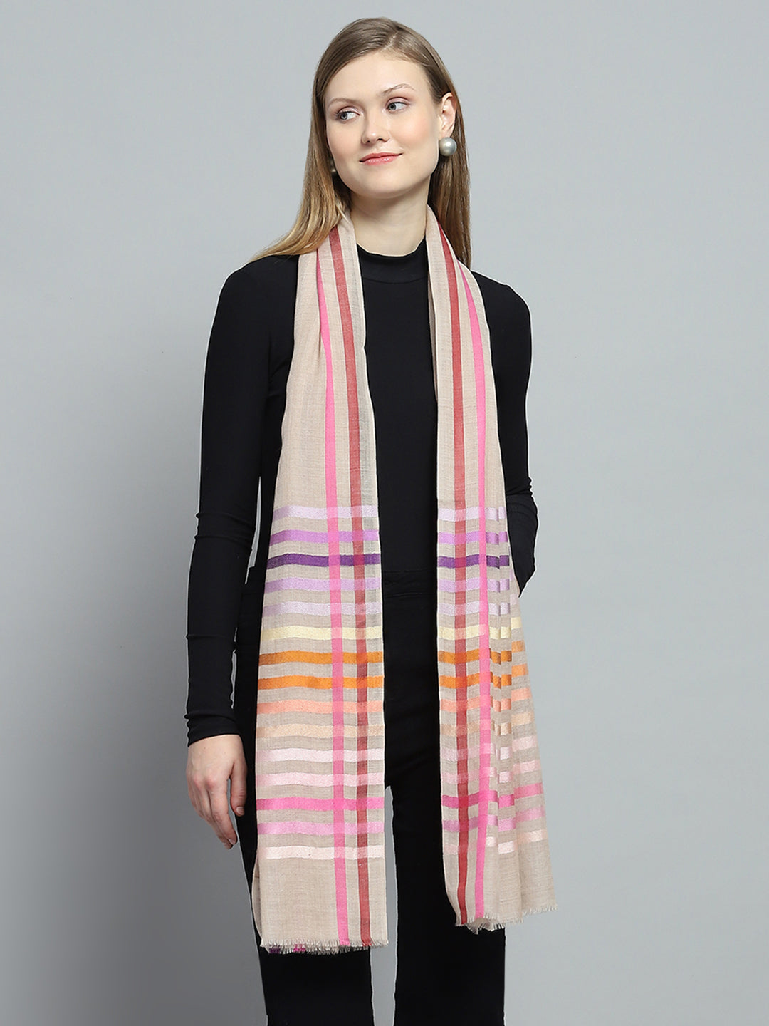 Women Multicolor Self Design Stole