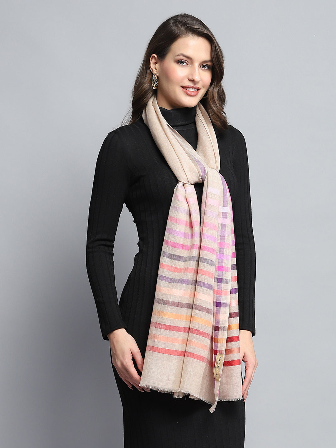 Women Multicolor Self Design Stole