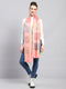 Women Peach Self Design Stole