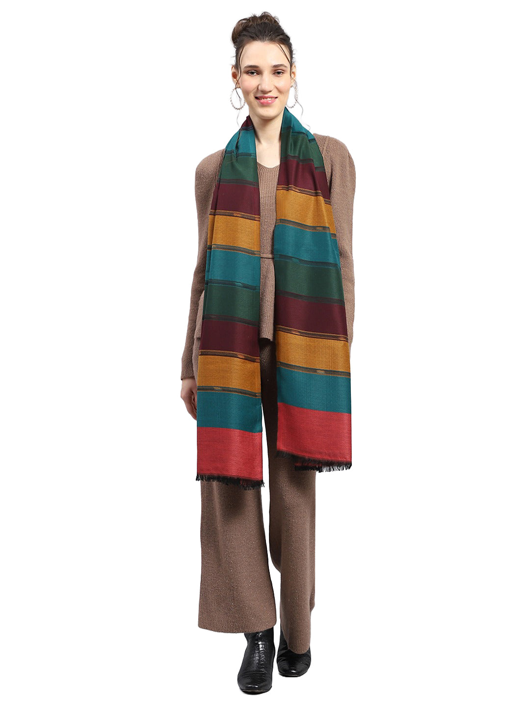 Women Multicolor Self Design Stole