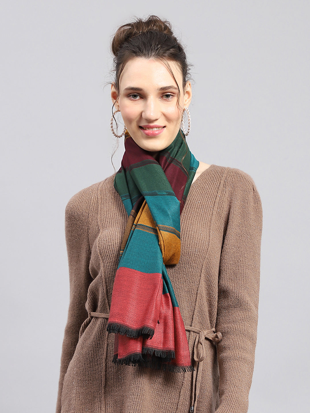 Women Multicolor Self Design Stole