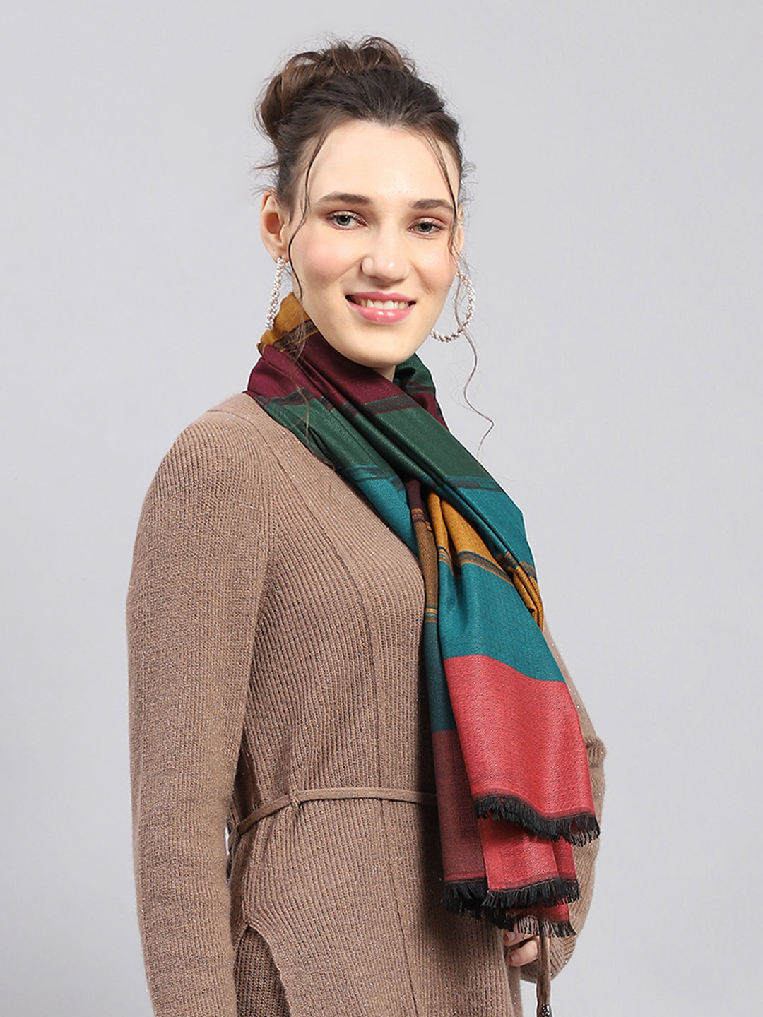 Women Multicolor Self Design Stole