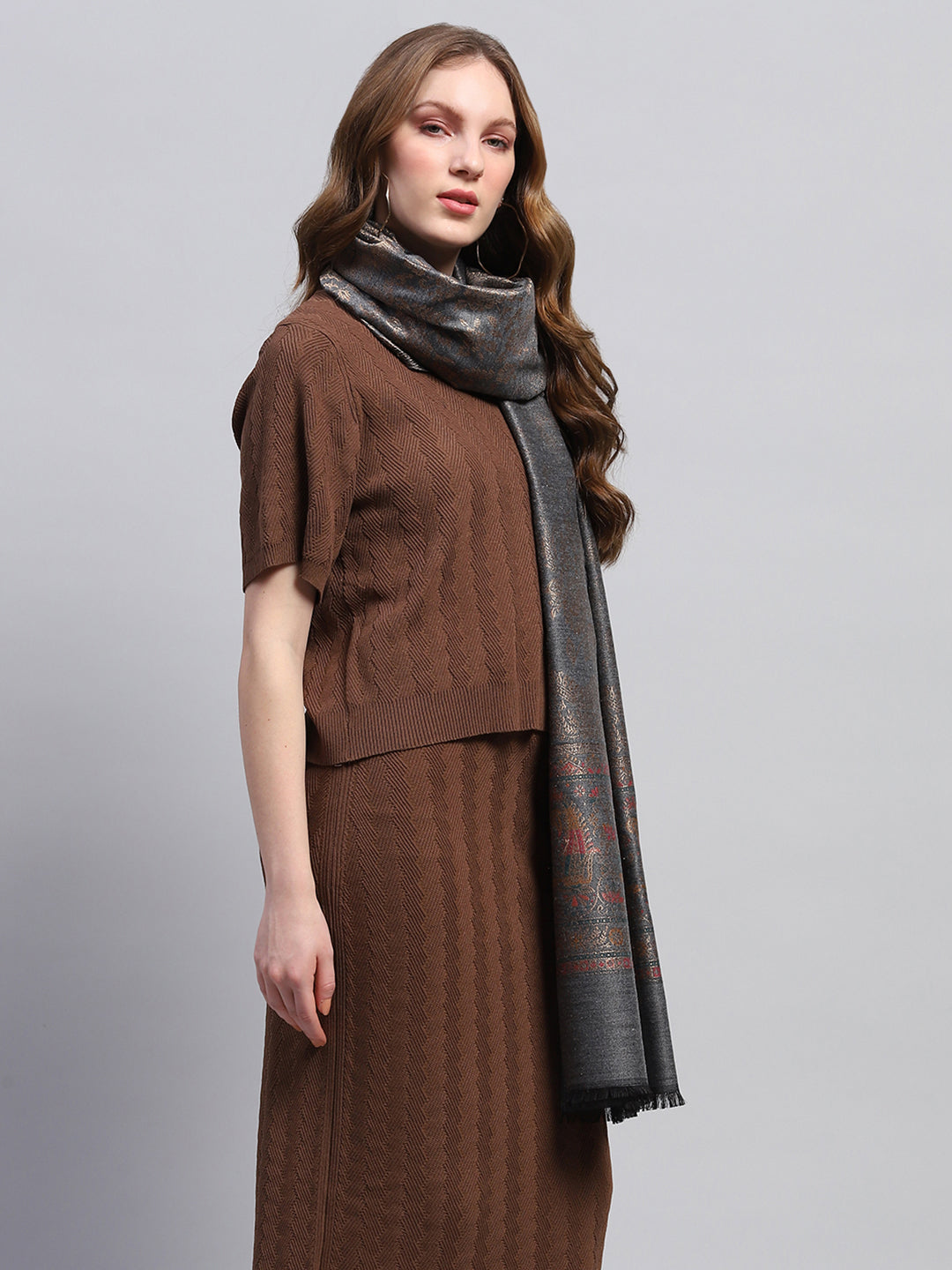 Women Multicolor Self Design Stole