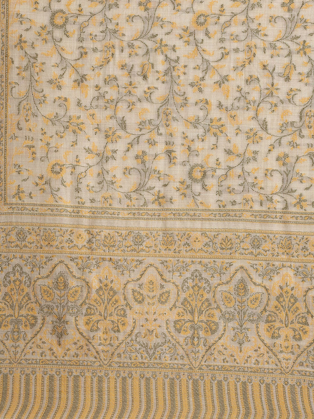 Women Mustard Self Design Stole