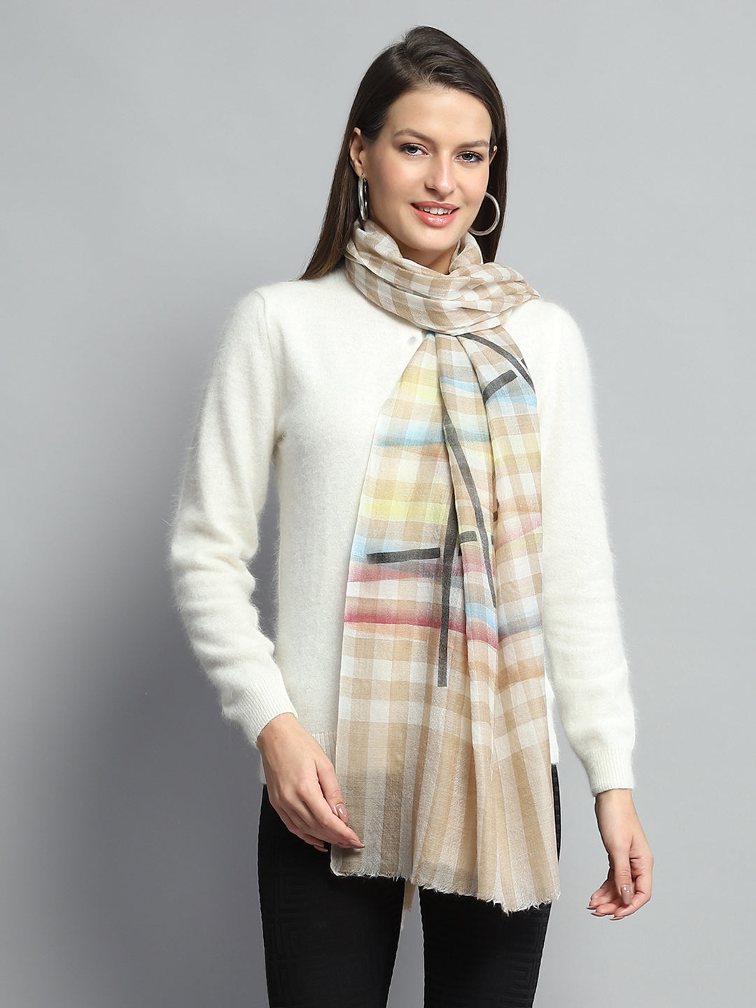 Women Multicolor Self Design Stole