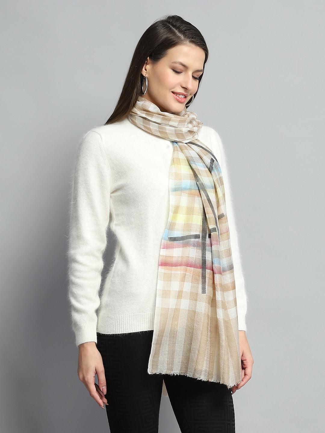 Women Multicolor Self Design Stole