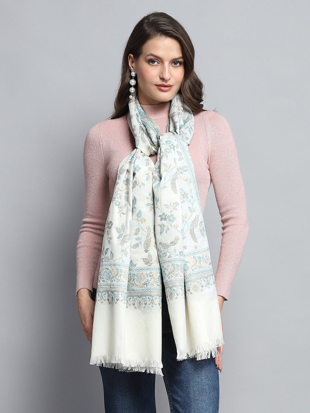 Women Multicolor Self Design Stole