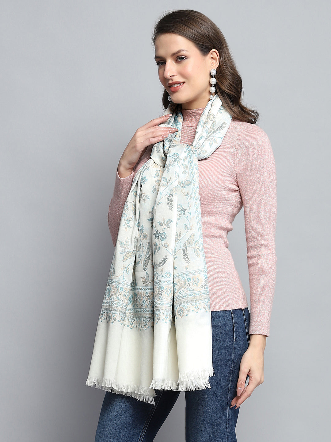 Women Multicolor Self Design Stole