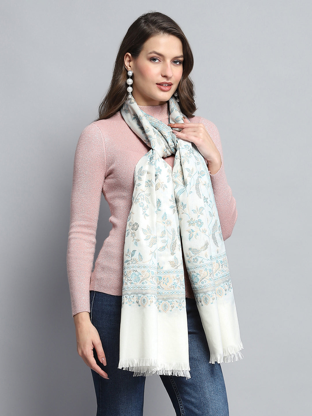 Women Multicolor Self Design Stole