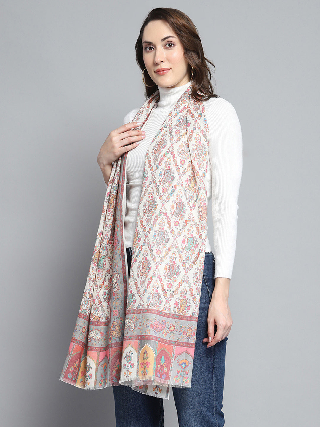 Women Multicolor Self Design Stole