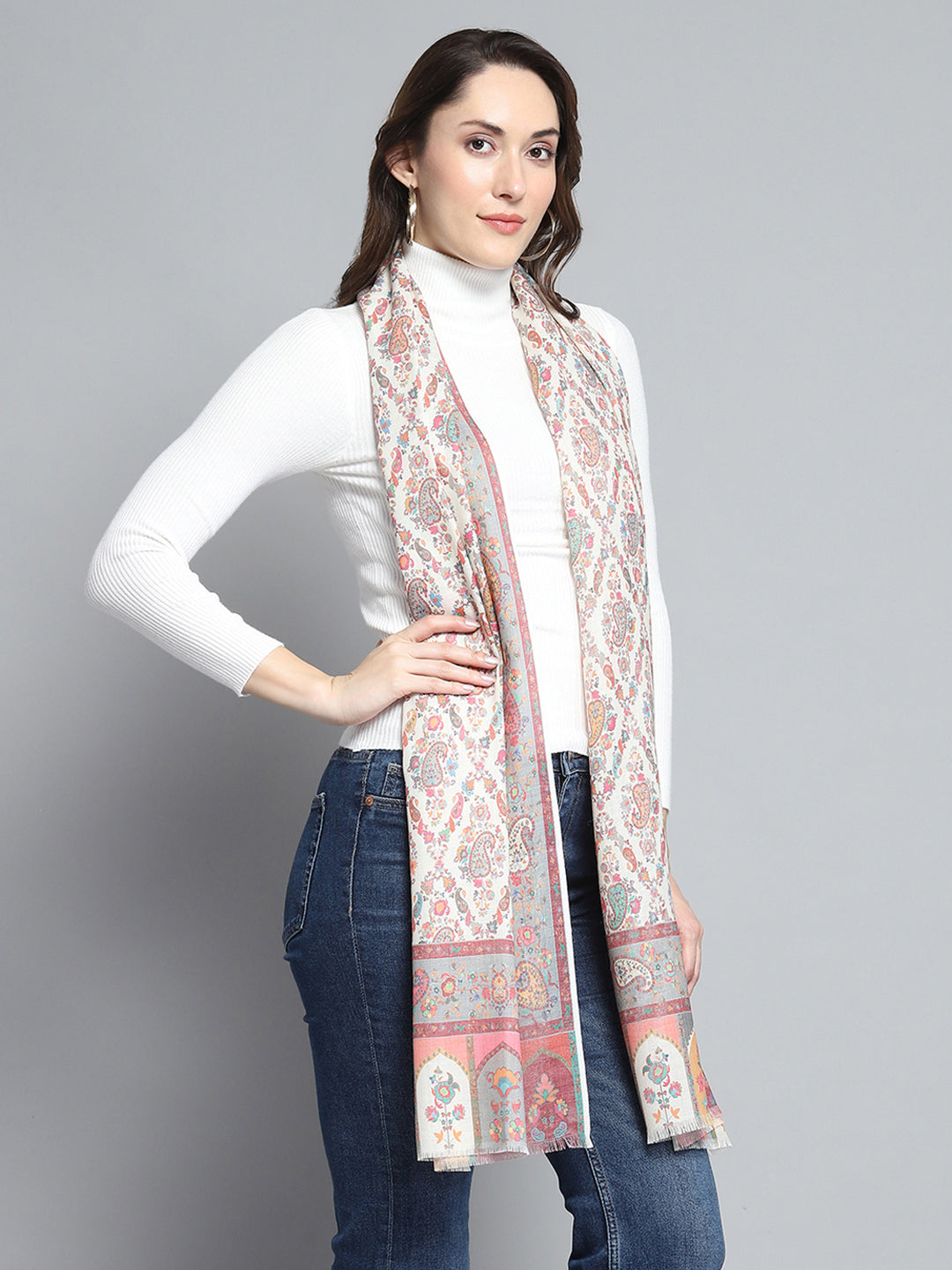 Women Multicolor Self Design Stole