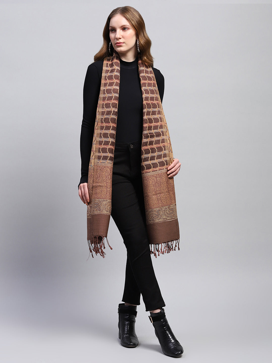 Women Multicolor Self Design Stole