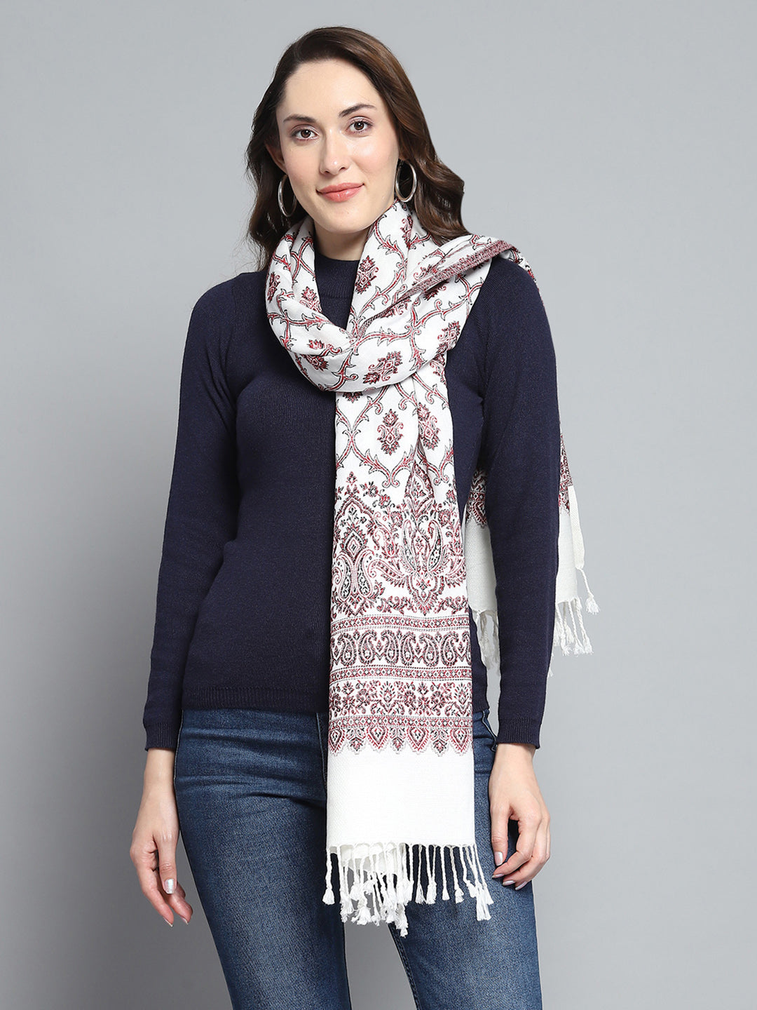 Women Multicolor Self Design Stole