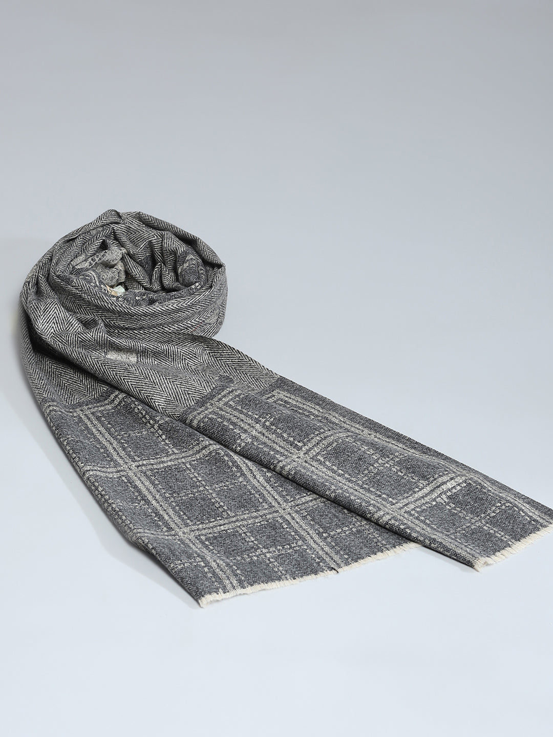 Women Grey Self Design Stole