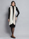 Women White Self Design Stole