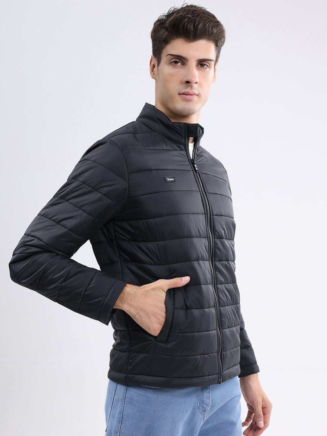 Rock.it Men Black Solid Collar Full Sleeve Jacket