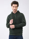 Rock.it Men Olive Solid Hooded Full Sleeve Sweatshirt