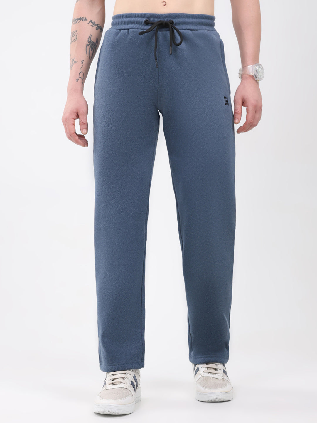 Rock.it Men Dark Blue Solid Regular Fit Winter Lower