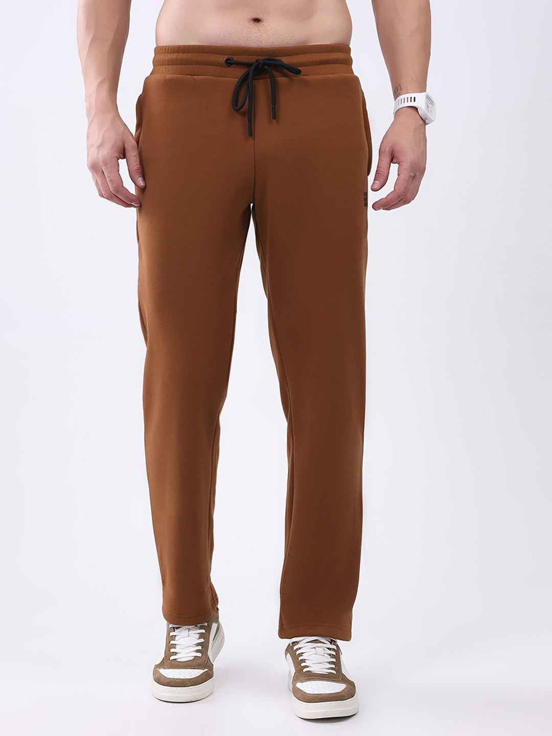 Rock.it Men Tan Solid Regular Fit Winter Lower