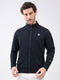 Rock.it Men Navy Blue Solid Mock Neck Full Sleeve Sweatshirt