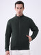 Rock.it Men Olive Solid Mock Neck Full Sleeve Sweatshirt
