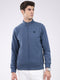 Rock.it Men Blue Solid Mock Neck Full Sleeve Sweatshirt