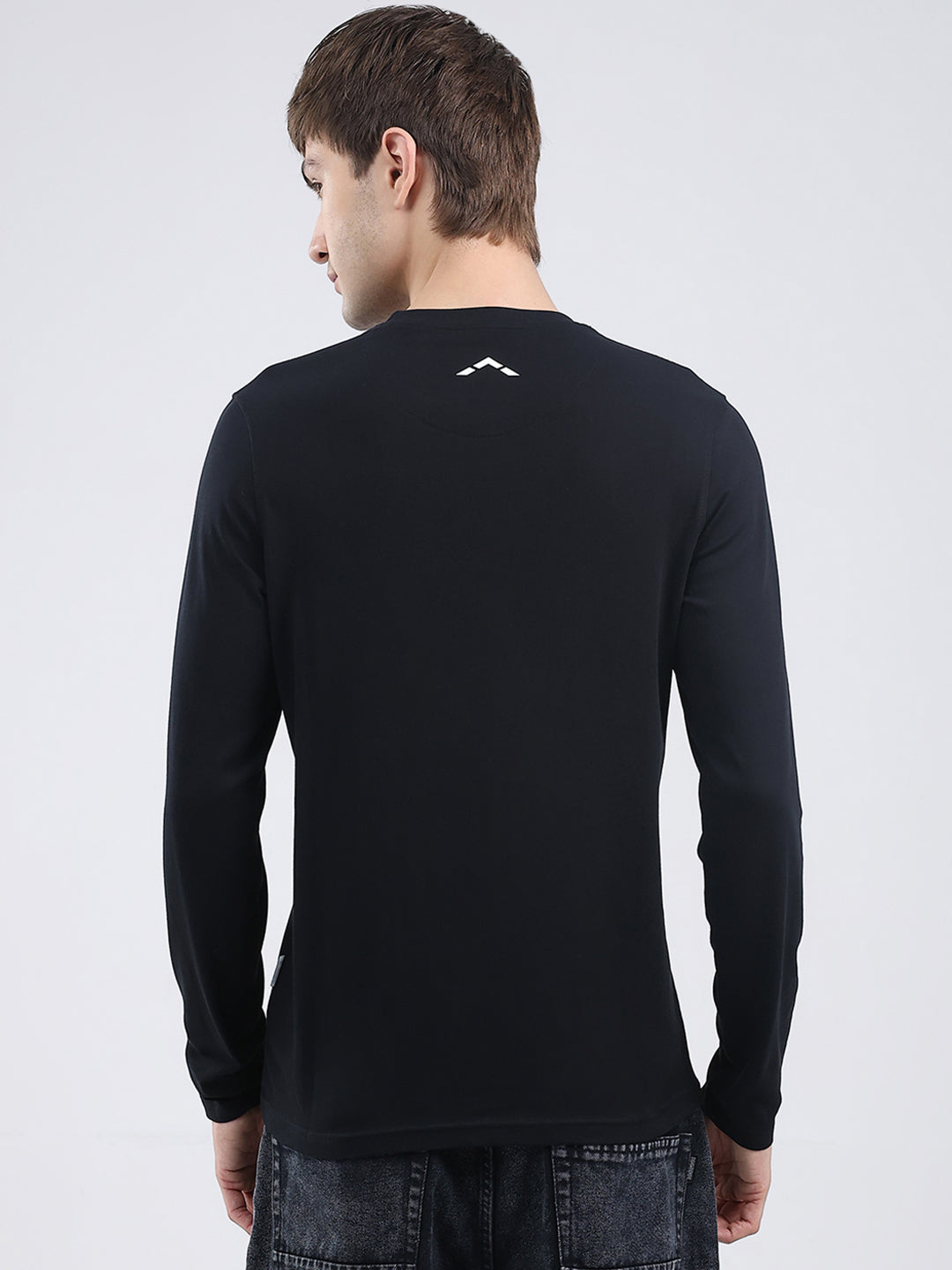 Rock.it Men Black Solid Round Neck Full Sleeve Winter T-Shirt