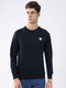 Rock.it Men Navy Blue Solid Round Neck Full Sleeve Sweatshirt