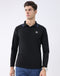 Rock.it Men Black Solid Collar Full Sleeve T-Shirt