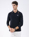 Rock.it Men Navy Blue Solid Collar Full Sleeve T-Shirt